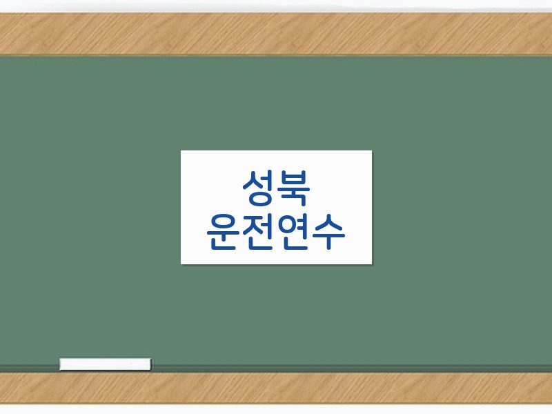 성북운전연수 후기