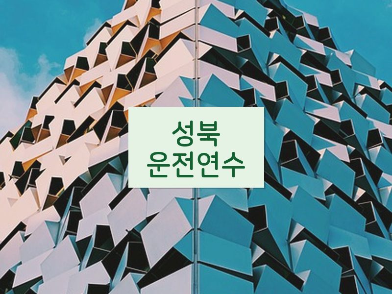 성북운전연수 후기