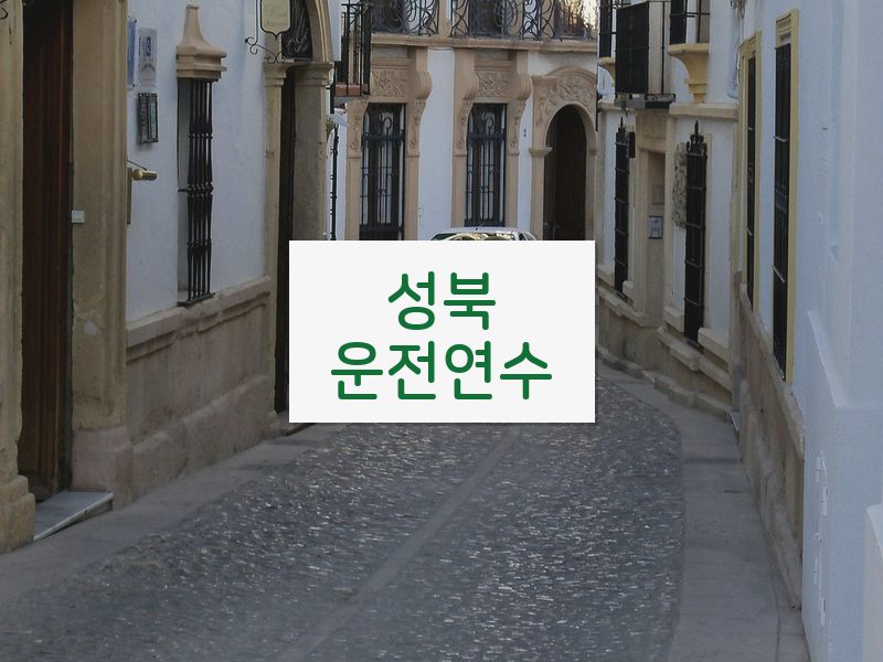 성북운전연수 후기