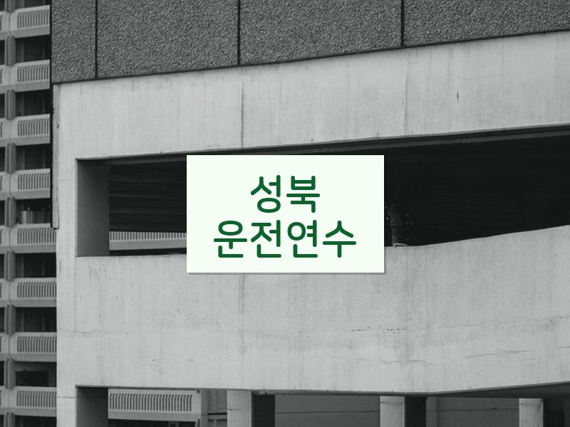 성북운전연수 후기