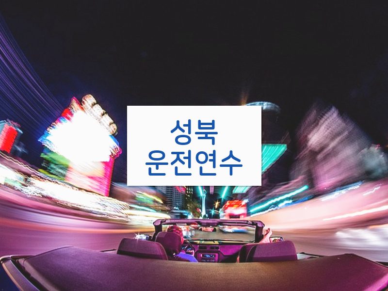 성북운전연수 후기