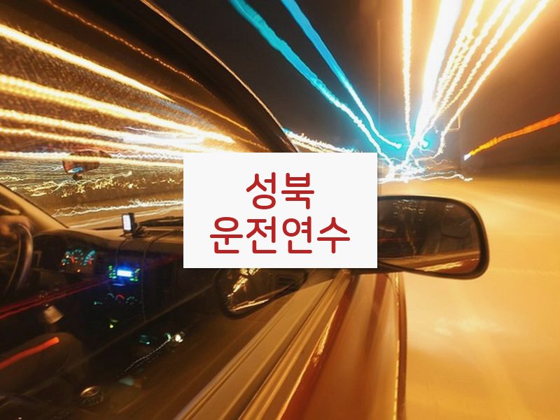 성북운전연수 후기