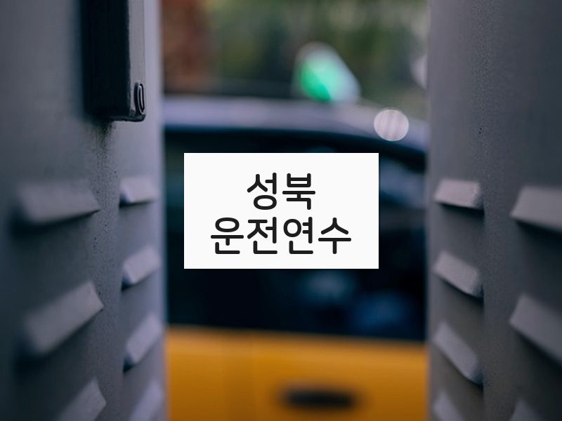 성북운전연수 후기