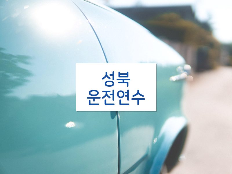 성북운전연수 후기
