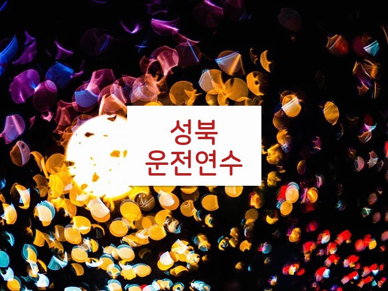 성북운전연수 후기