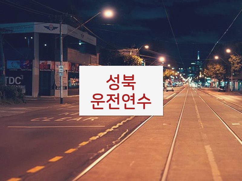 성북운전연수 후기