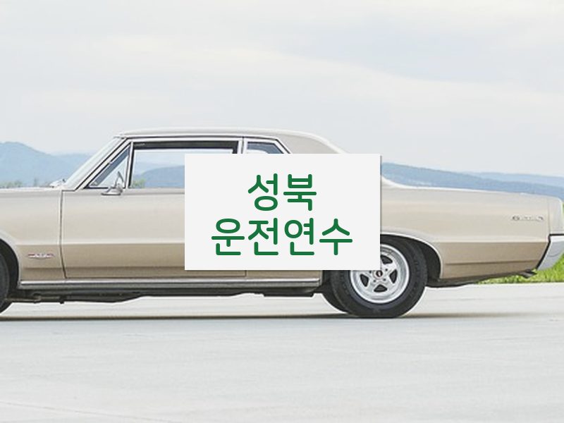 성북운전연수 후기