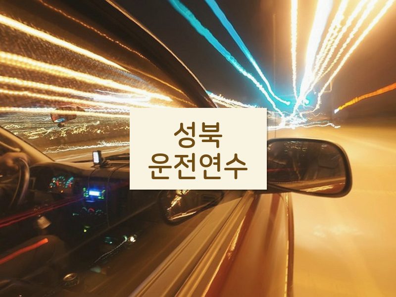 성북운전연수 후기