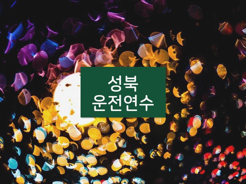 성북운전연수 후기