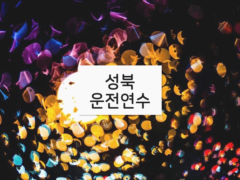 성북운전연수 후기