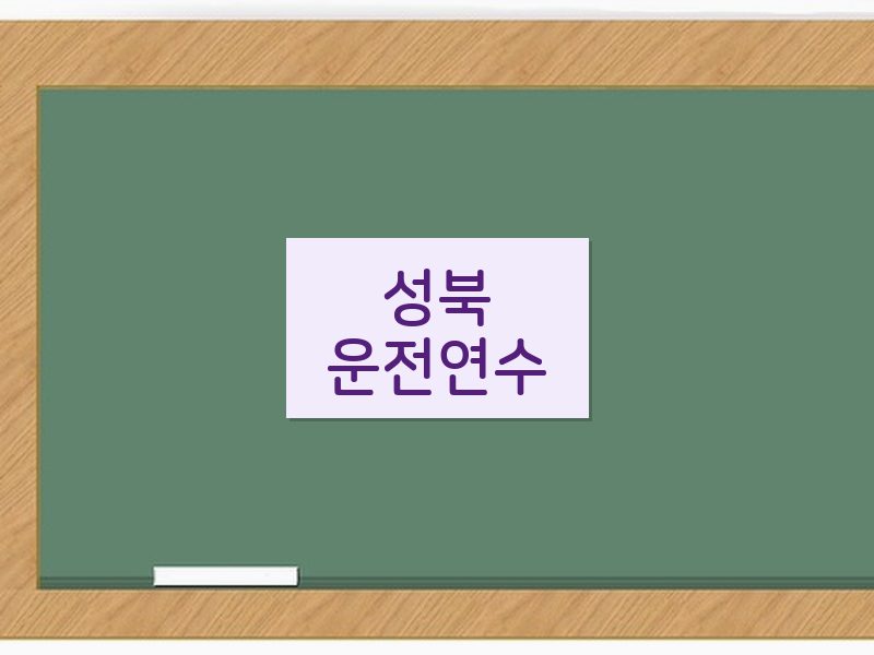 성북운전연수 후기