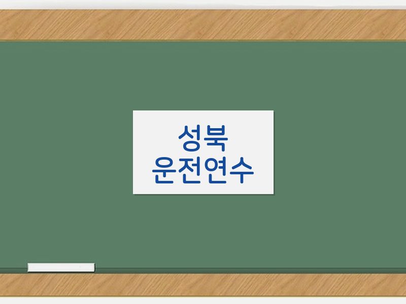 성북운전연수 후기