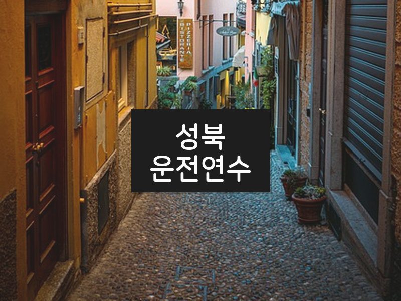 성북운전연수 후기