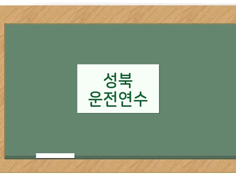 성북운전연수 후기