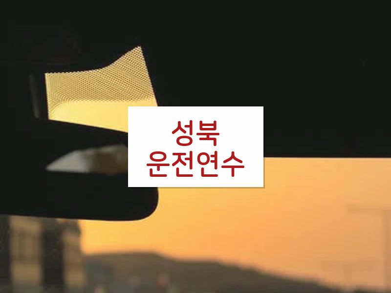 성북운전연수 후기