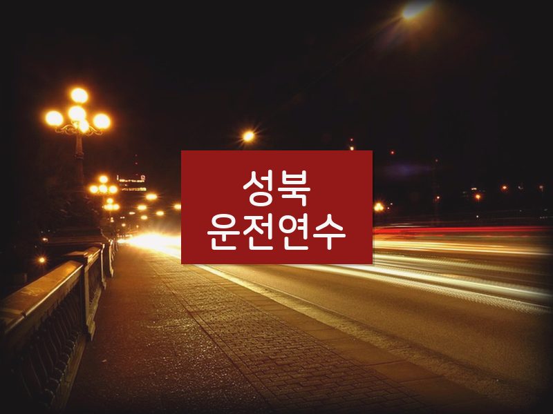 성북운전연수 후기