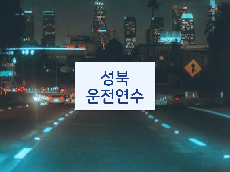 성북운전연수 후기