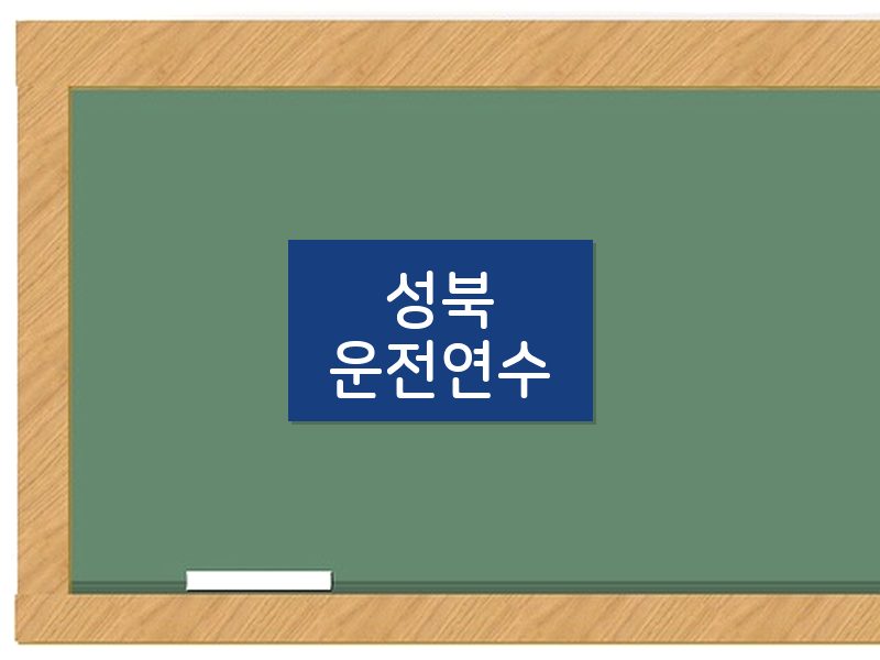 성북운전연수 후기
