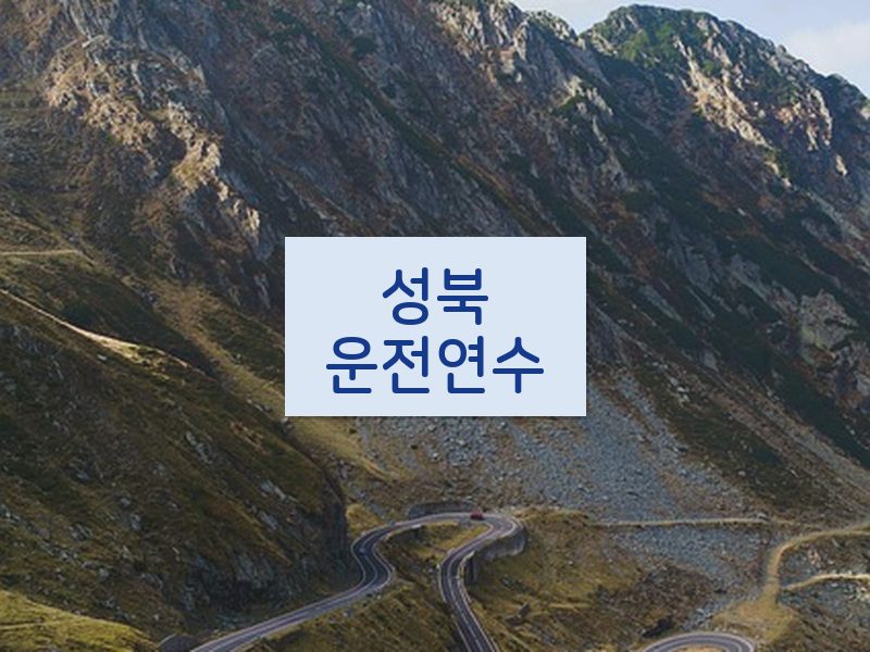 성북운전연수 후기