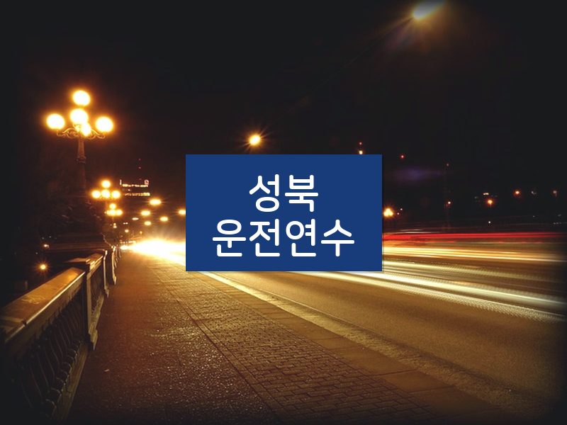 성북운전연수 후기