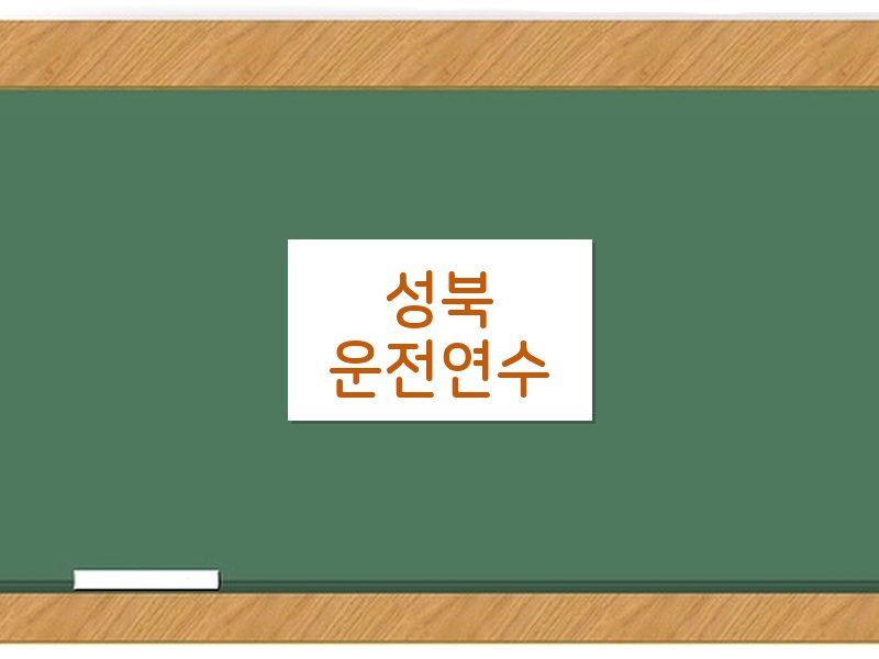 성북운전연수 후기