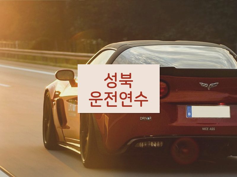 성북운전연수 후기
