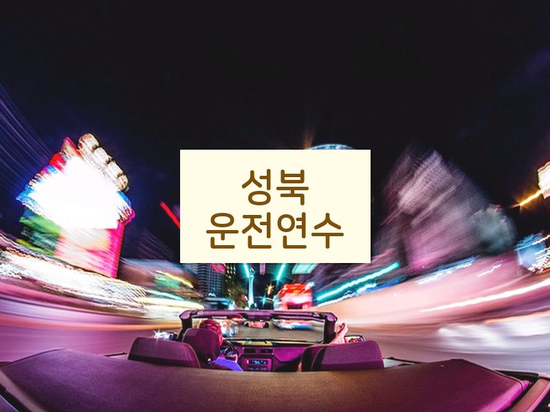 성북운전연수 후기