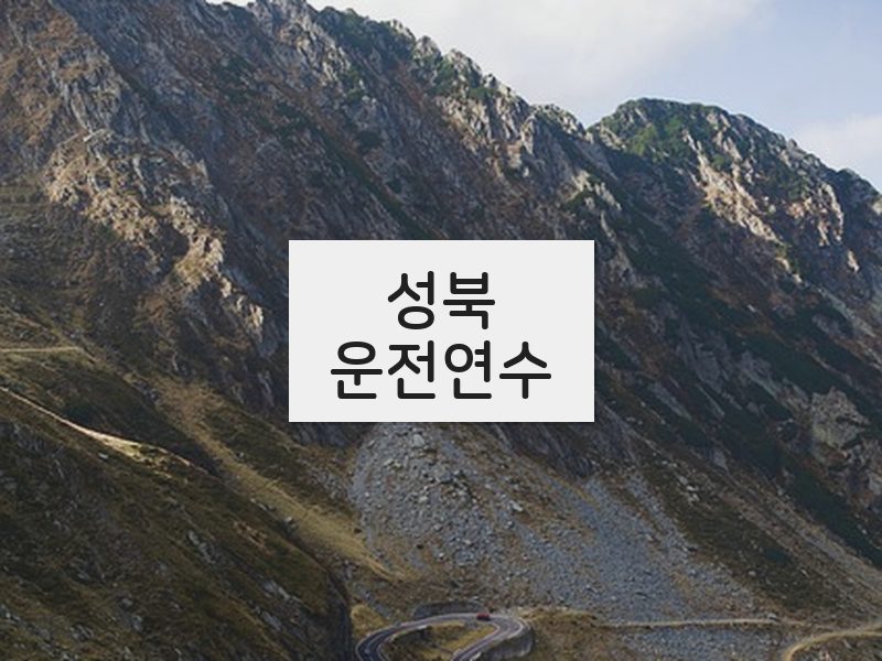 성북운전연수 후기