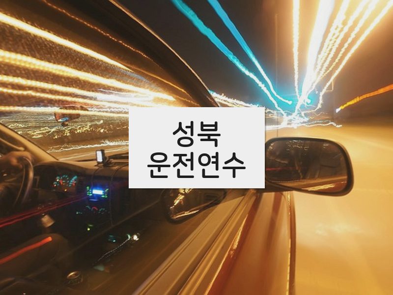 성북운전연수 후기