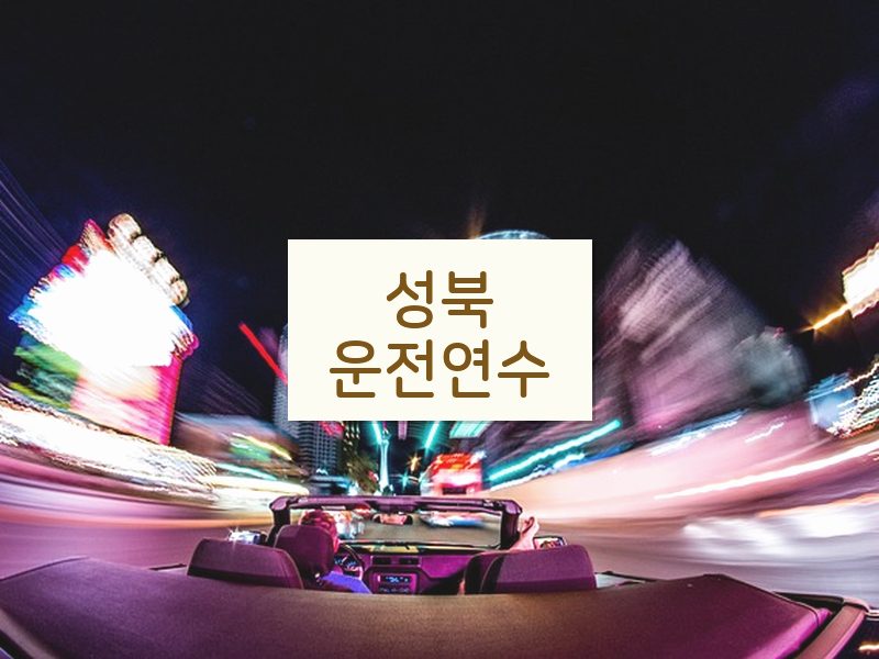성북운전연수 후기