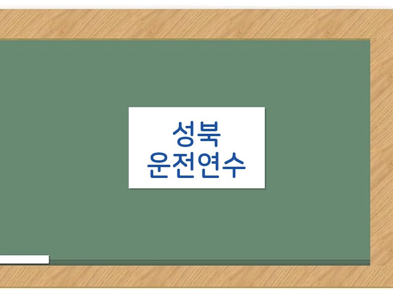 성북운전연수 후기
