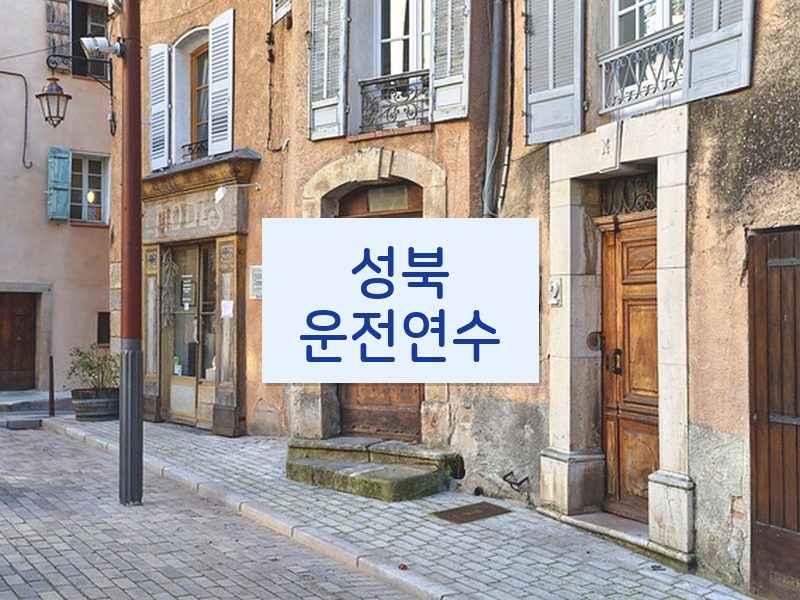 성북운전연수 후기