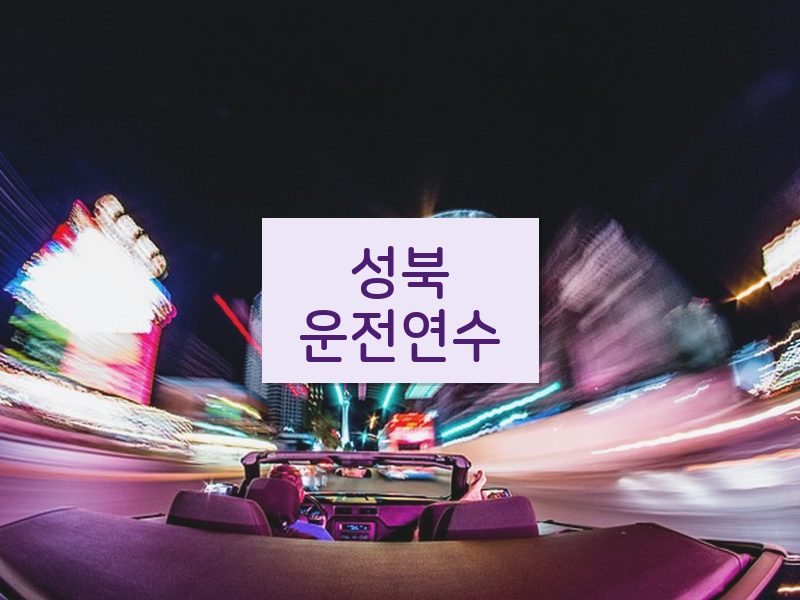 성북운전연수 후기