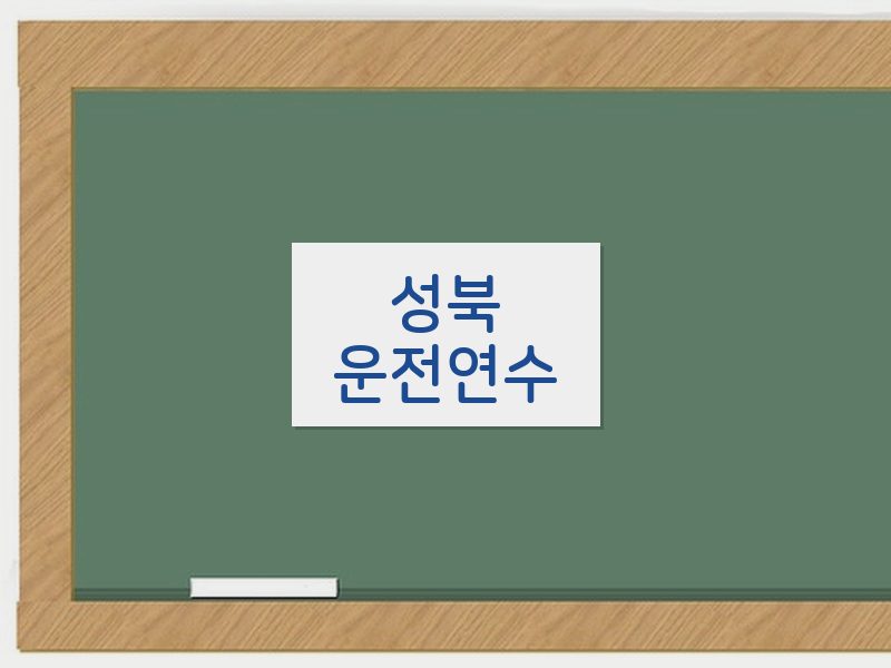 성북운전연수 후기