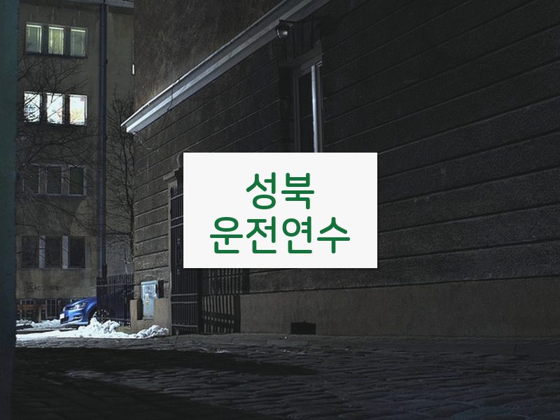 성북운전연수 후기