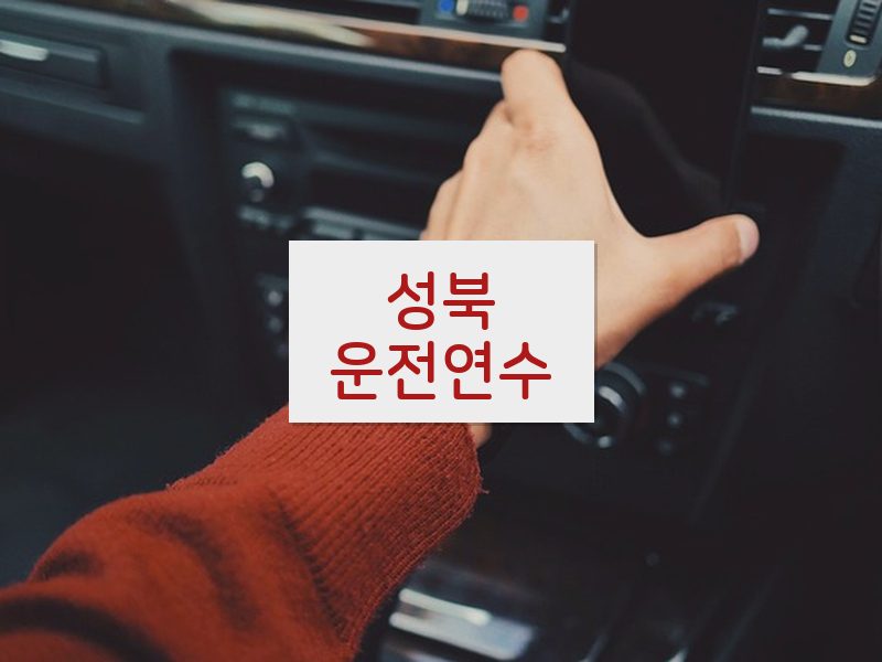 성북운전연수 후기