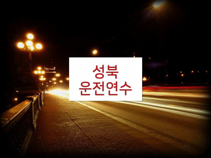성북운전연수 후기