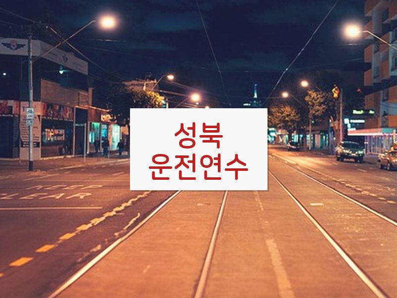 성북운전연수 후기