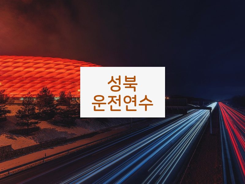 성북운전연수 후기