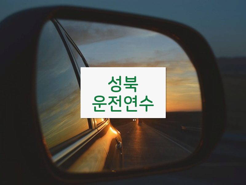 성북운전연수 후기