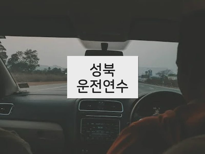 성북운전연수 후기