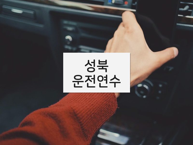 성북운전연수 후기