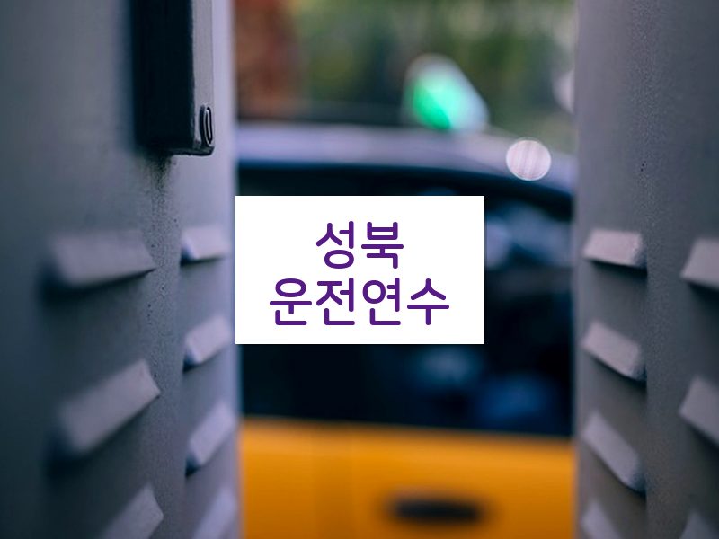 성북운전연수 후기