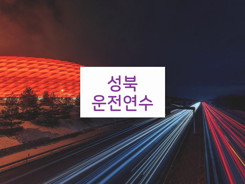 성북운전연수 후기