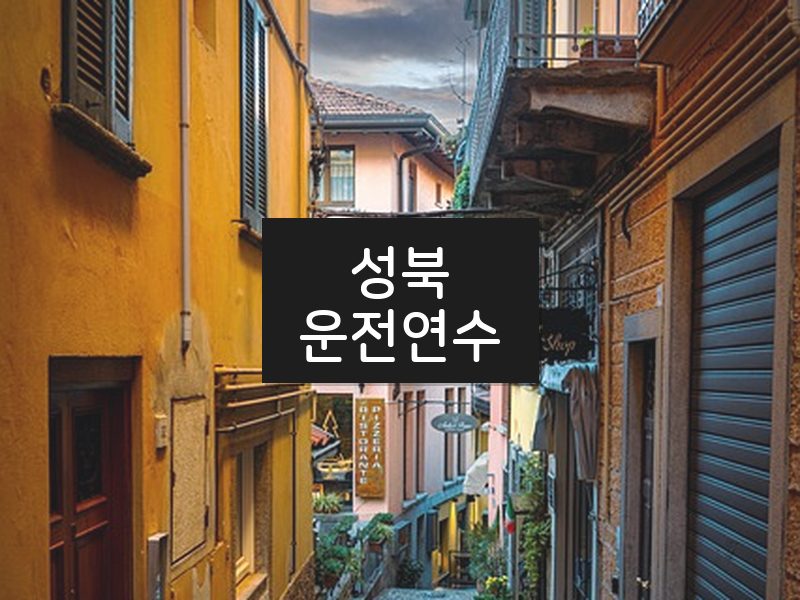 성북운전연수 후기