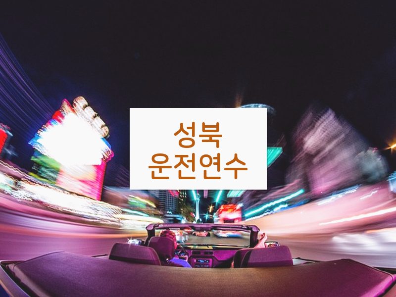 성북운전연수 후기