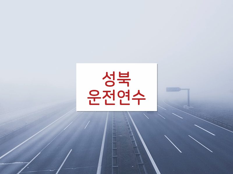 성북운전연수 후기