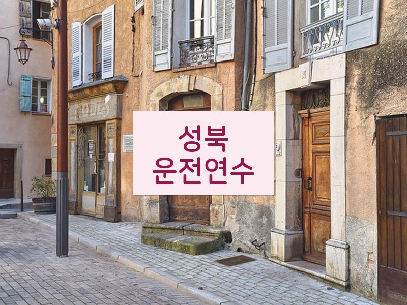 성북운전연수 후기