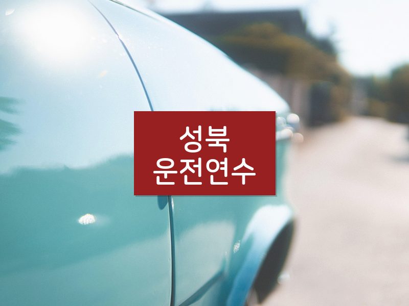 성북운전연수 후기