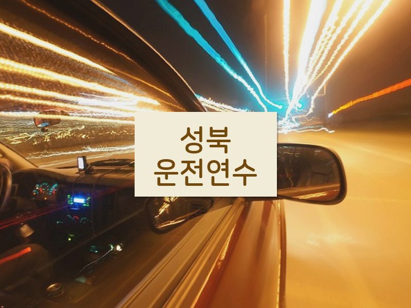 성북운전연수 후기